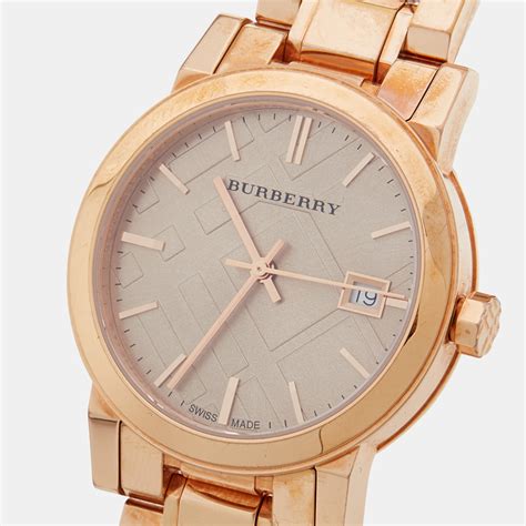 burberry the city bu9135 rose gold classic women& 39|Burberry The City Watch Rose Gold BU9135 .